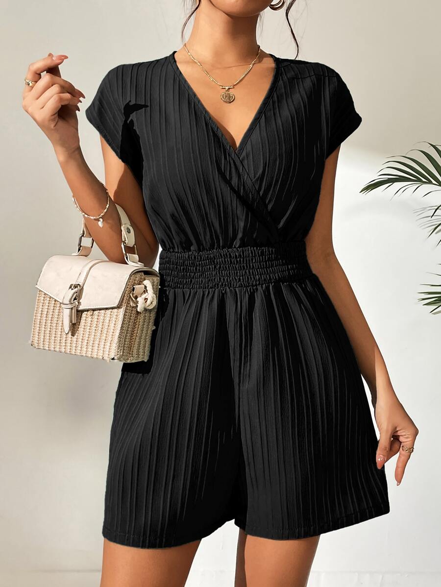 Calvaya Surplice Neck Batwing Sleeve Romper