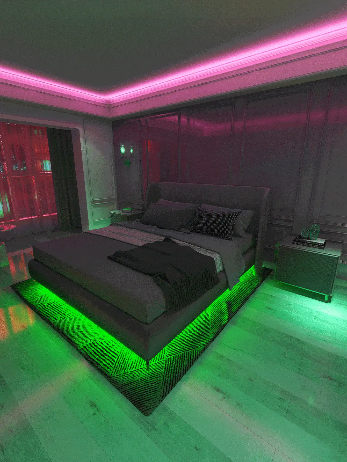 SHEIN 1 szt. Taśmy świetlne LED, sterowane aplikacją mobilną, 5M/3M/2M, odpowiednie na Boże Narodzenie, prezent na Halloween, oświetlenie wewnętrzne