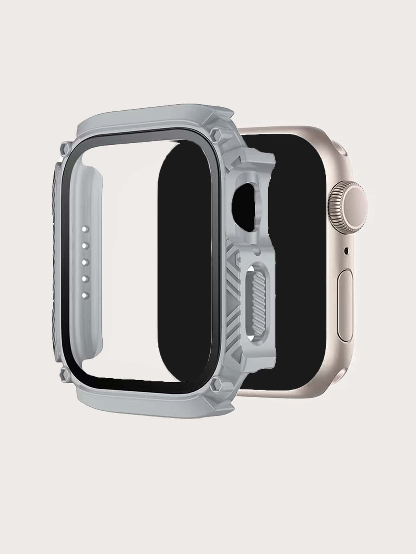 Coque 2 en 1 waterproof anti-collision & Film de protection d'écran compatible avec Apple Watch