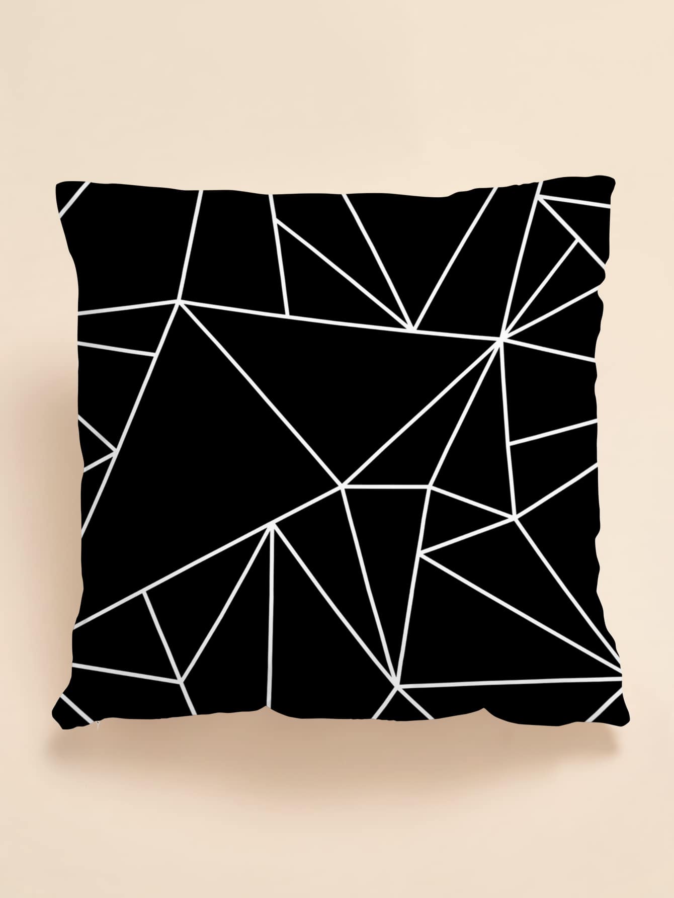 1pc Geometric Print Cushion Cover, Modern Throw Pillow Case, Pillow Insert Not Include, For Sofa, Home Decor