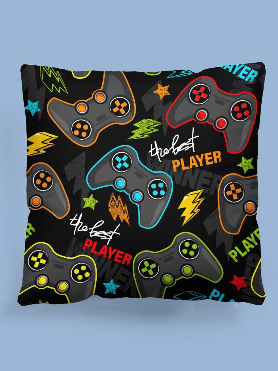Gamepad Print Cushion Cover Without Filler, Modern Throw Pillow Case, Pillow Insert Not Include, For Sofa, Living Room