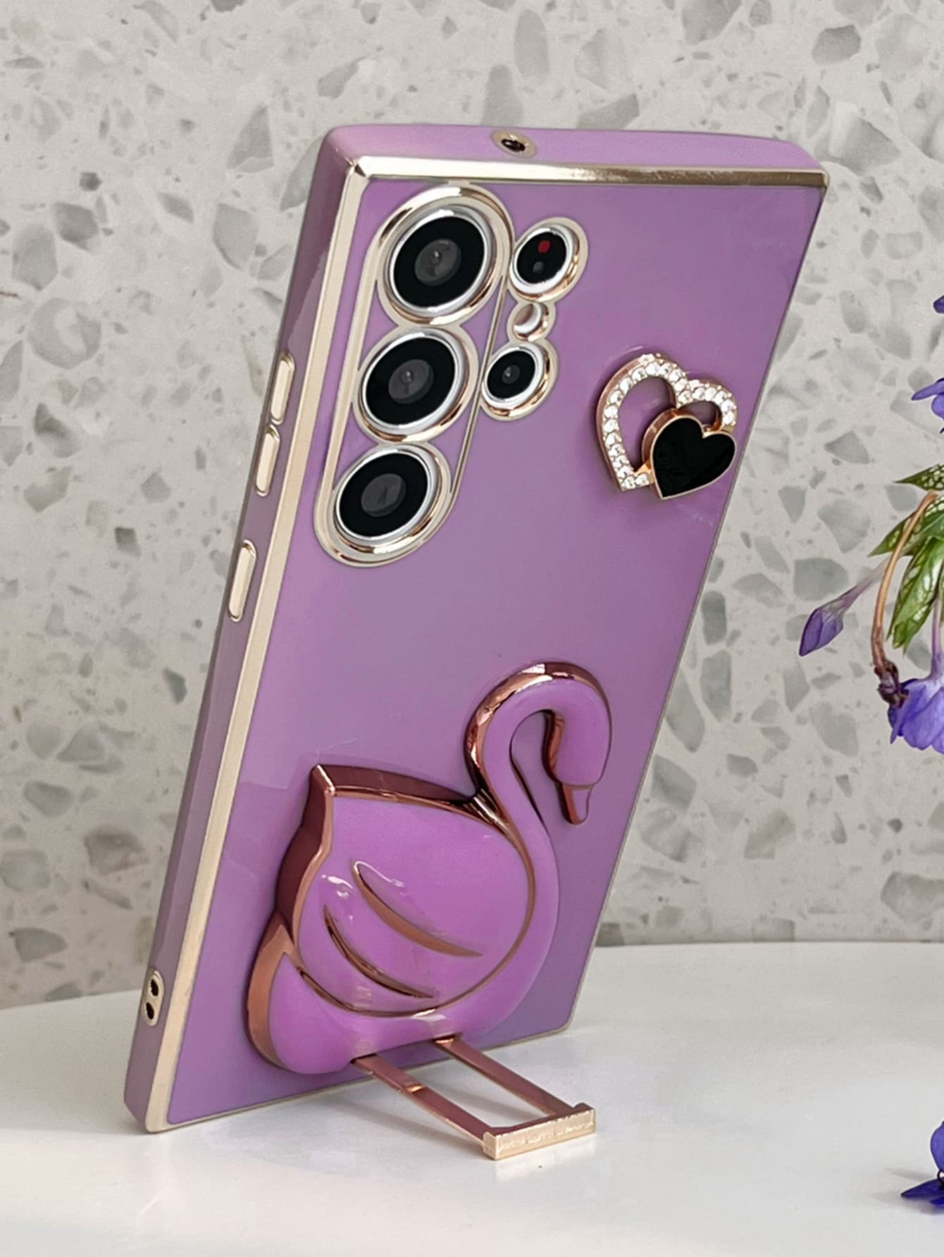 Telefon Hülle Mit Schwan Dekor Und Ständer, Kompatibel Mit Iphone15/15plus/15pro/15promax, Kawaii-stil