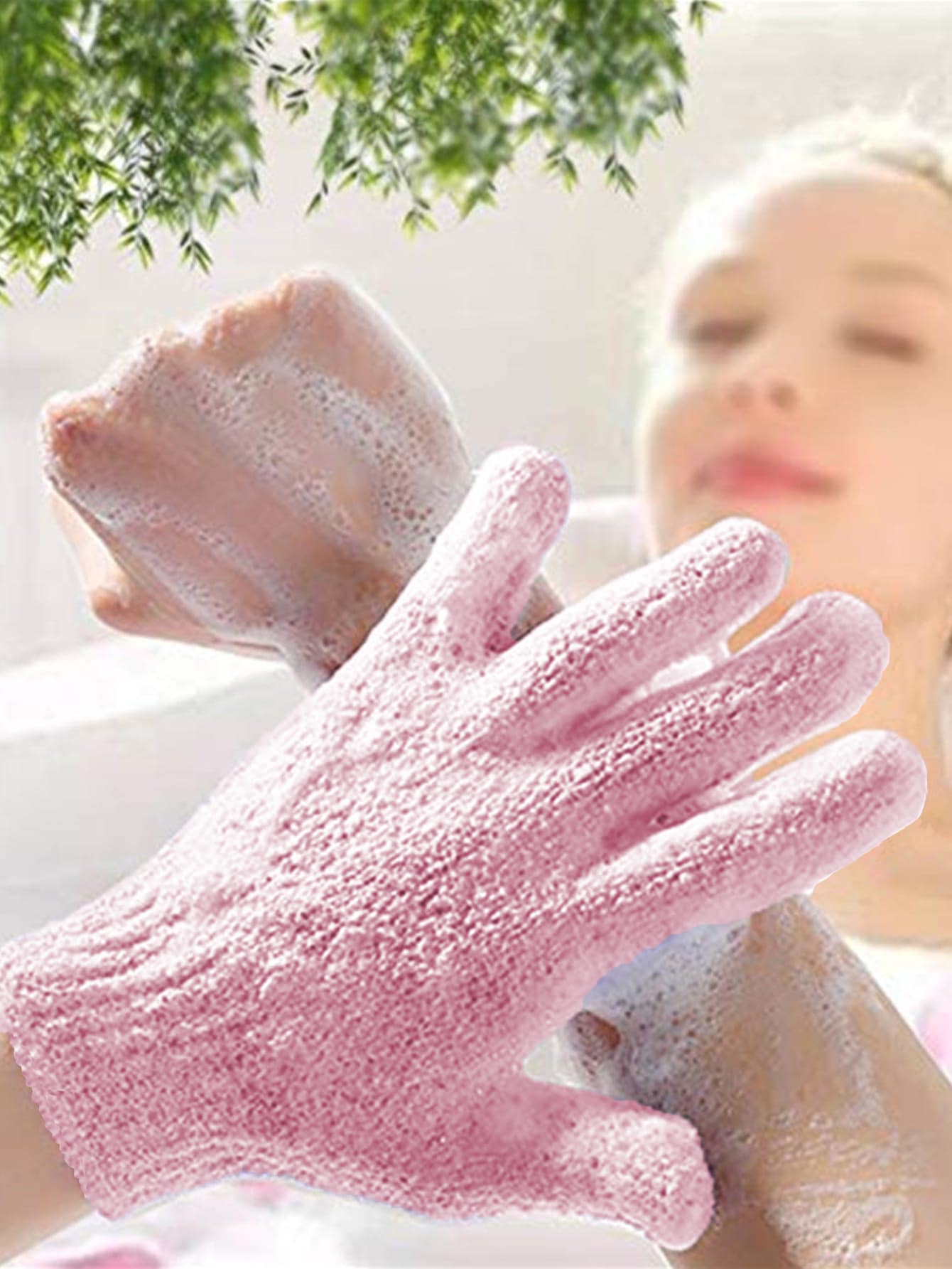 SHEIN 1pc Exfoliating Shower Bath Gloves For Shower/Spa/Massage And Body Scrubs,Bag,Organizer,Storage,Hair Clips Christmas For Holiday Gift Giving
