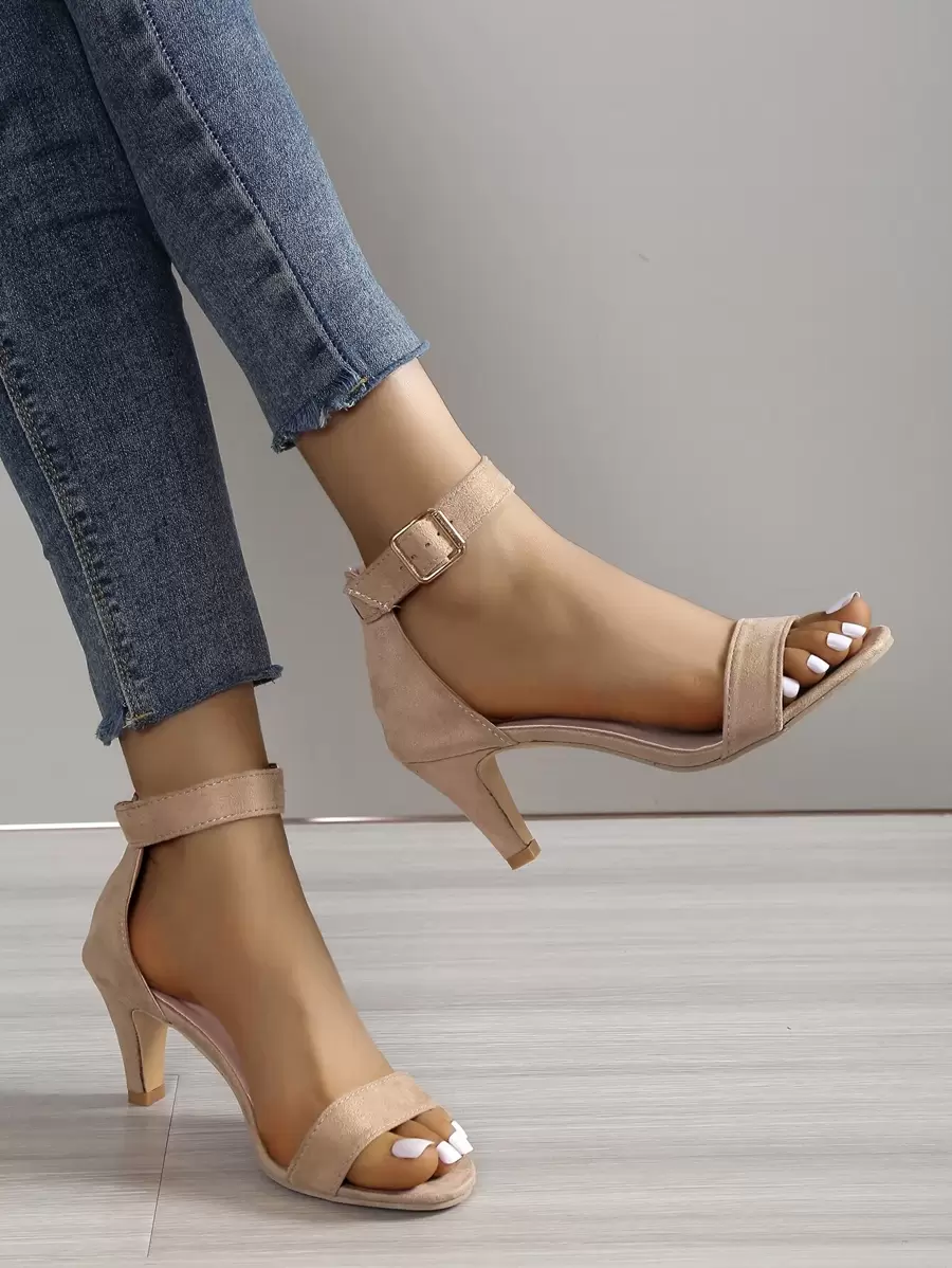 European & American Style Back Zipper Fishmouth Sandal, Women High Heel Side Hollow Roman Summer Shoes