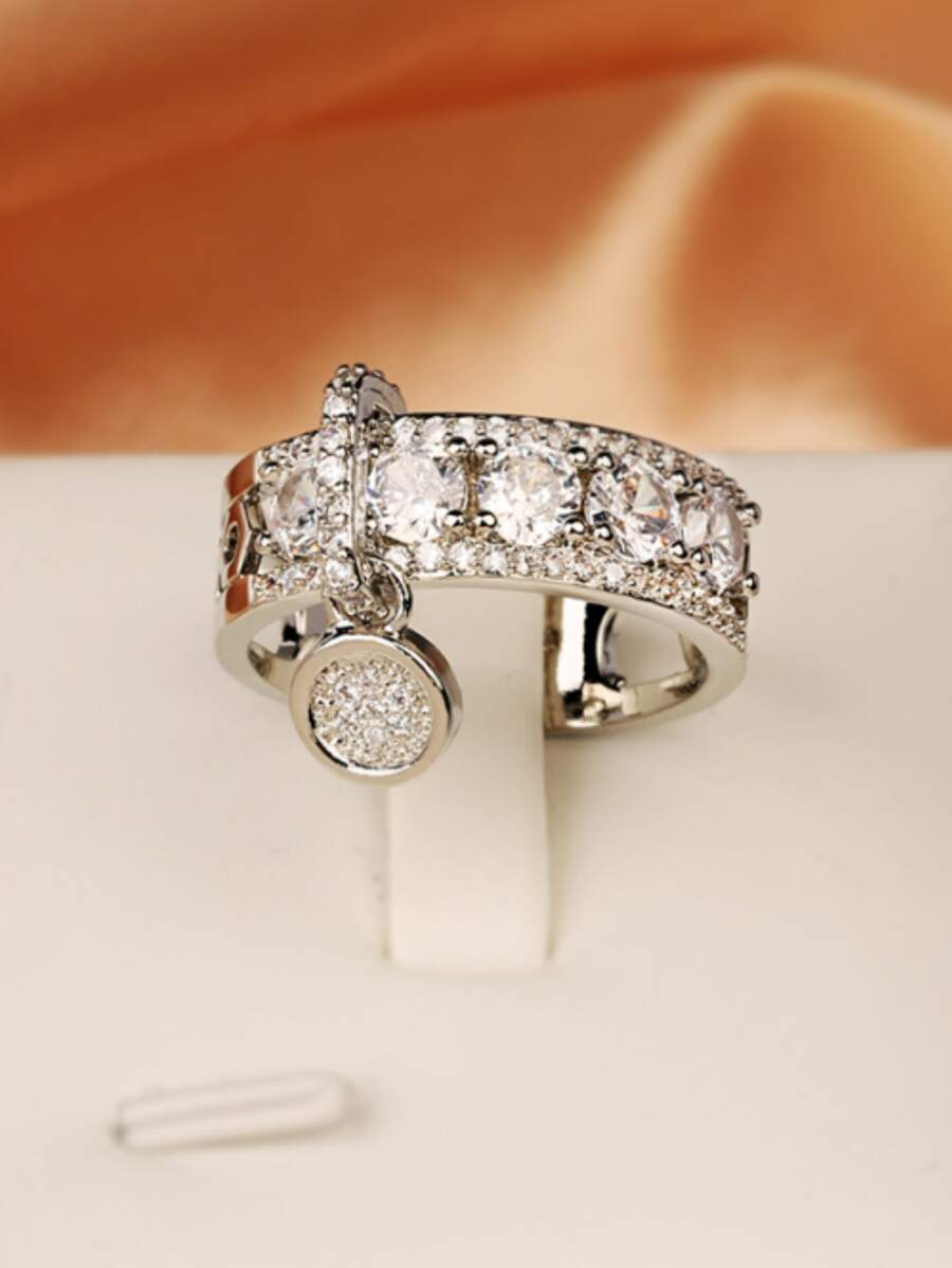 Anillo abierto zirconia cúbica