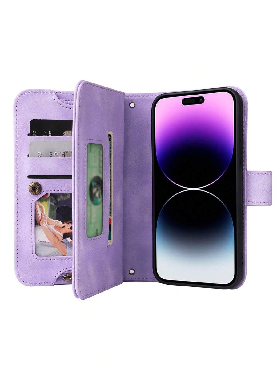 Flip PU Phone Case With Lanyard
