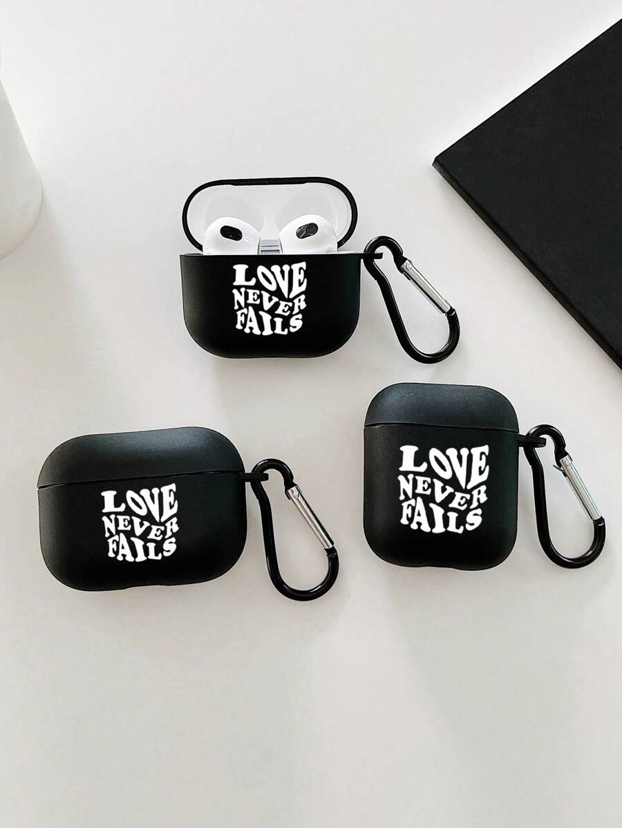 Étui pour écouteurs compatible avec Airpods avec slogan d'inspiration imprimé