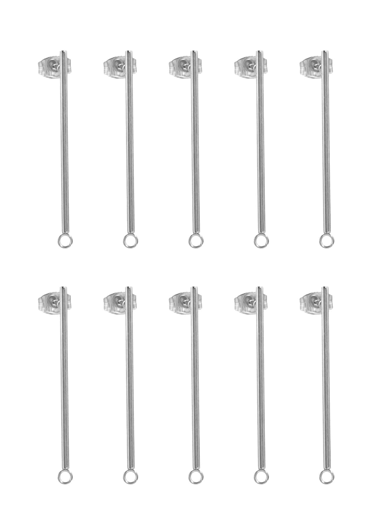 10 Pcs Stainless Steel Earrings Fittings Cylindrical Stud Earrings Pendant Connector for DIY Jewellery Accessories Earrings