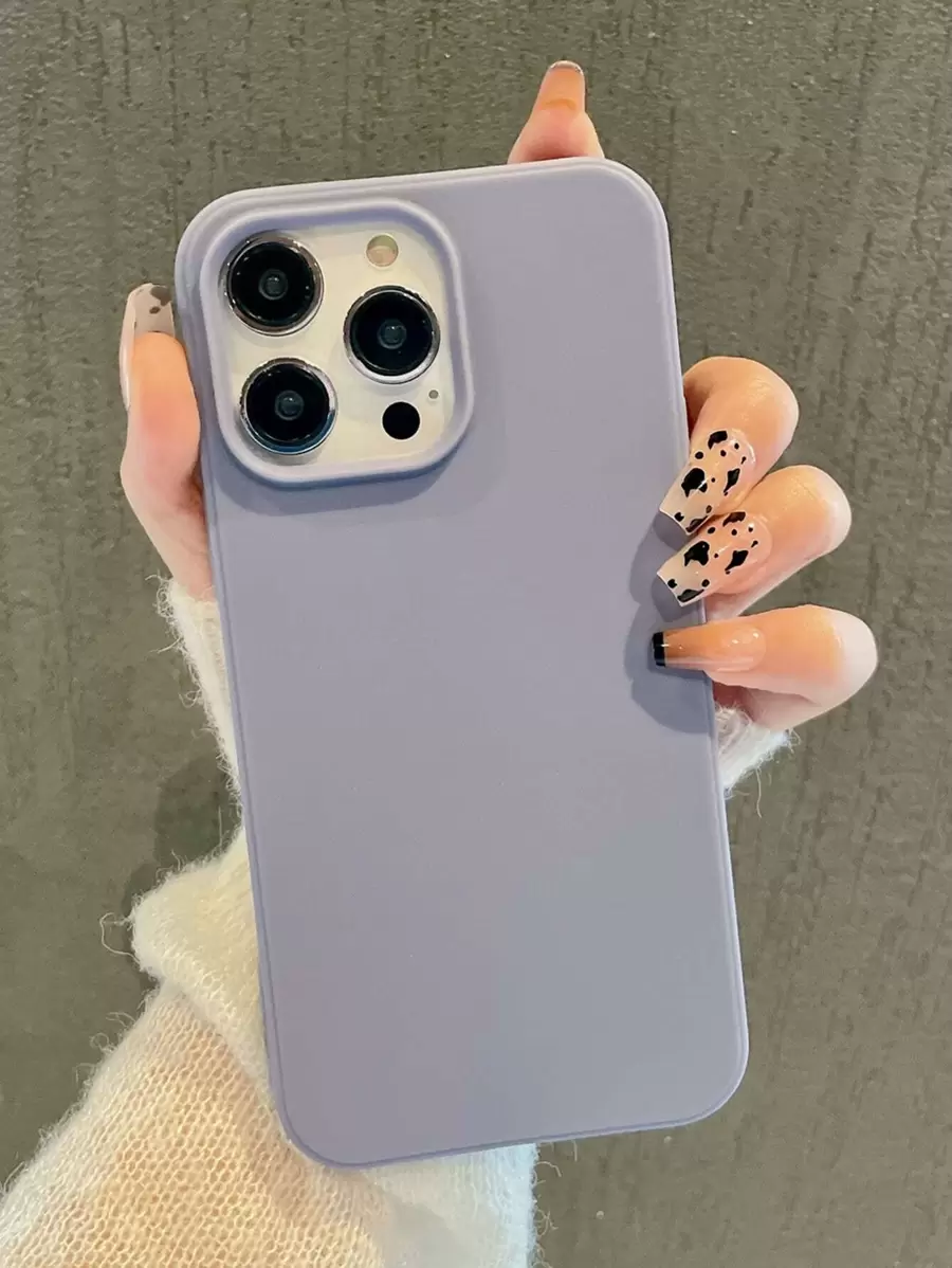 Purple Large Hole Candy Simple Solid Color Mobile Phone Protective Cover Frosted Creative Anti-Fall Mobile Phone Case Suitable For Apple 11 12 13 14 15 16plus 13promax XR 16 14plus 14promax 13pro Mini