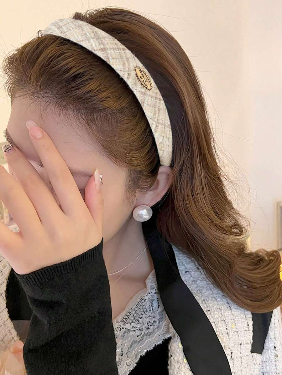 1 pieza Elegante diadema vintage de tela tejida, fina para primavera/verano. Accesorios para el cabello: diademas, aros para el cabello, tocados