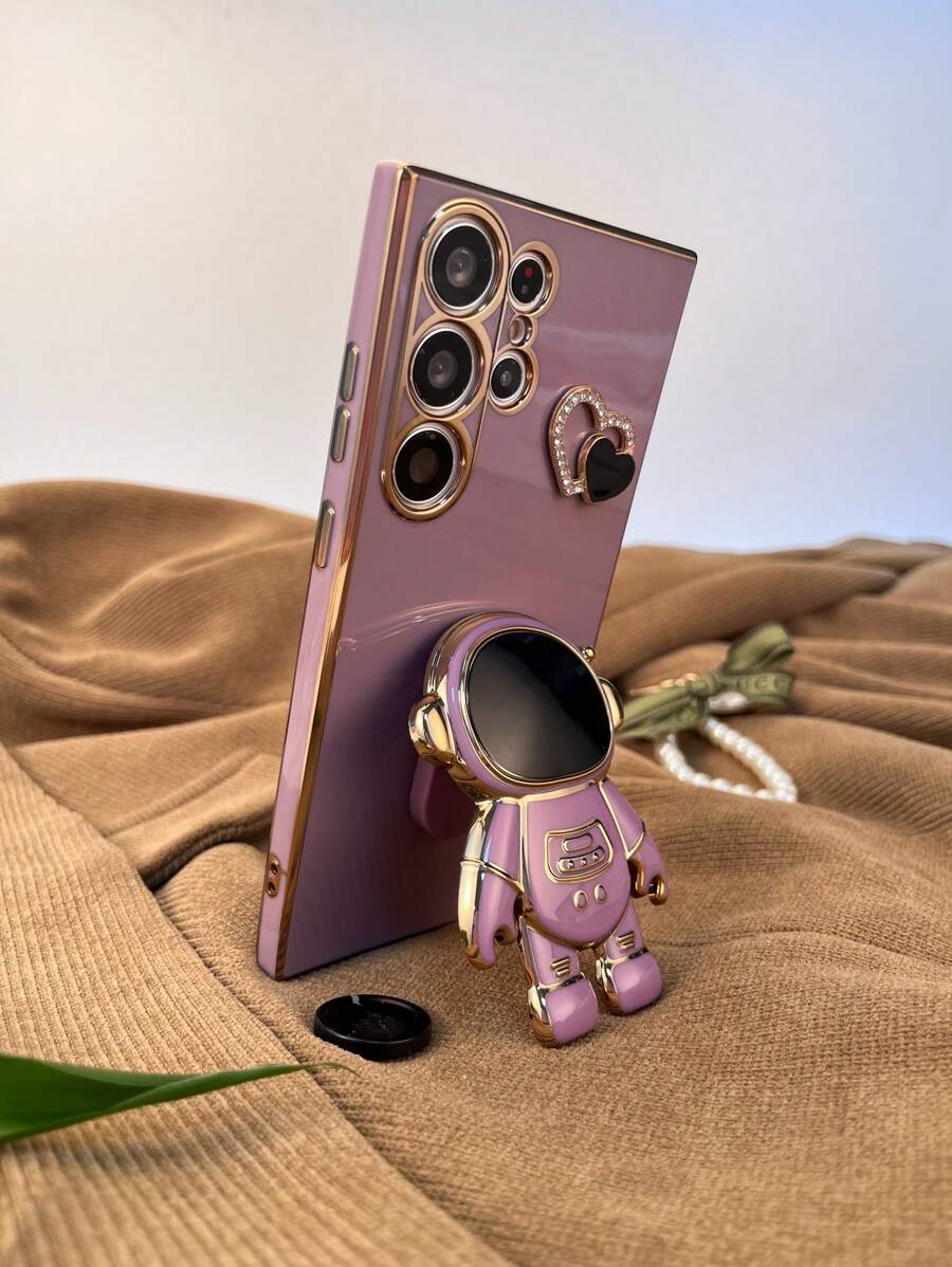 Valentines Astronaut Print Phone Case With Stand Compatible With IPhone15/15Plus/15Pro/15Promax