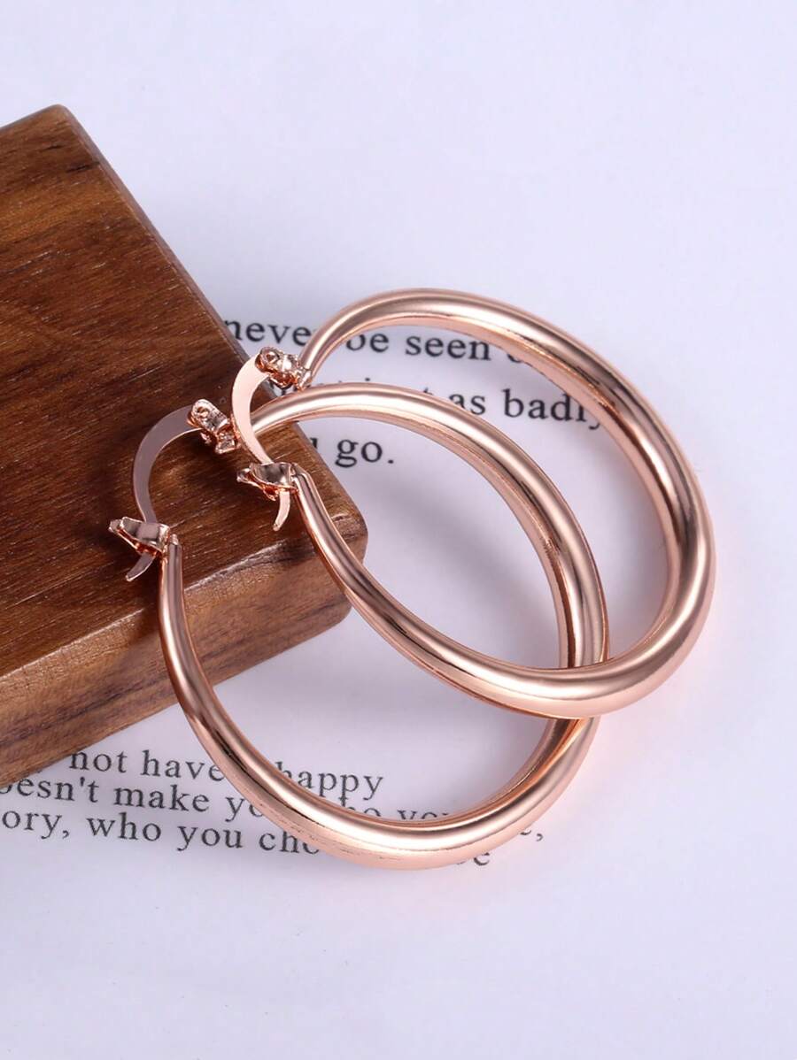 1pair Fashionable Minimalist Hoop Earrings For Women For Daily Decoration
