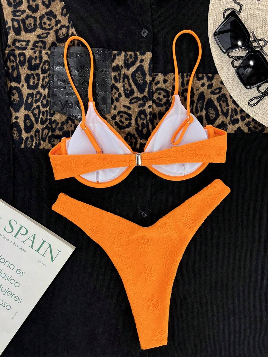 Solid Underwire Bikini Swimsuit Set Bathing Suit For Summer Beach Vocation Swimsuit Shein Uk