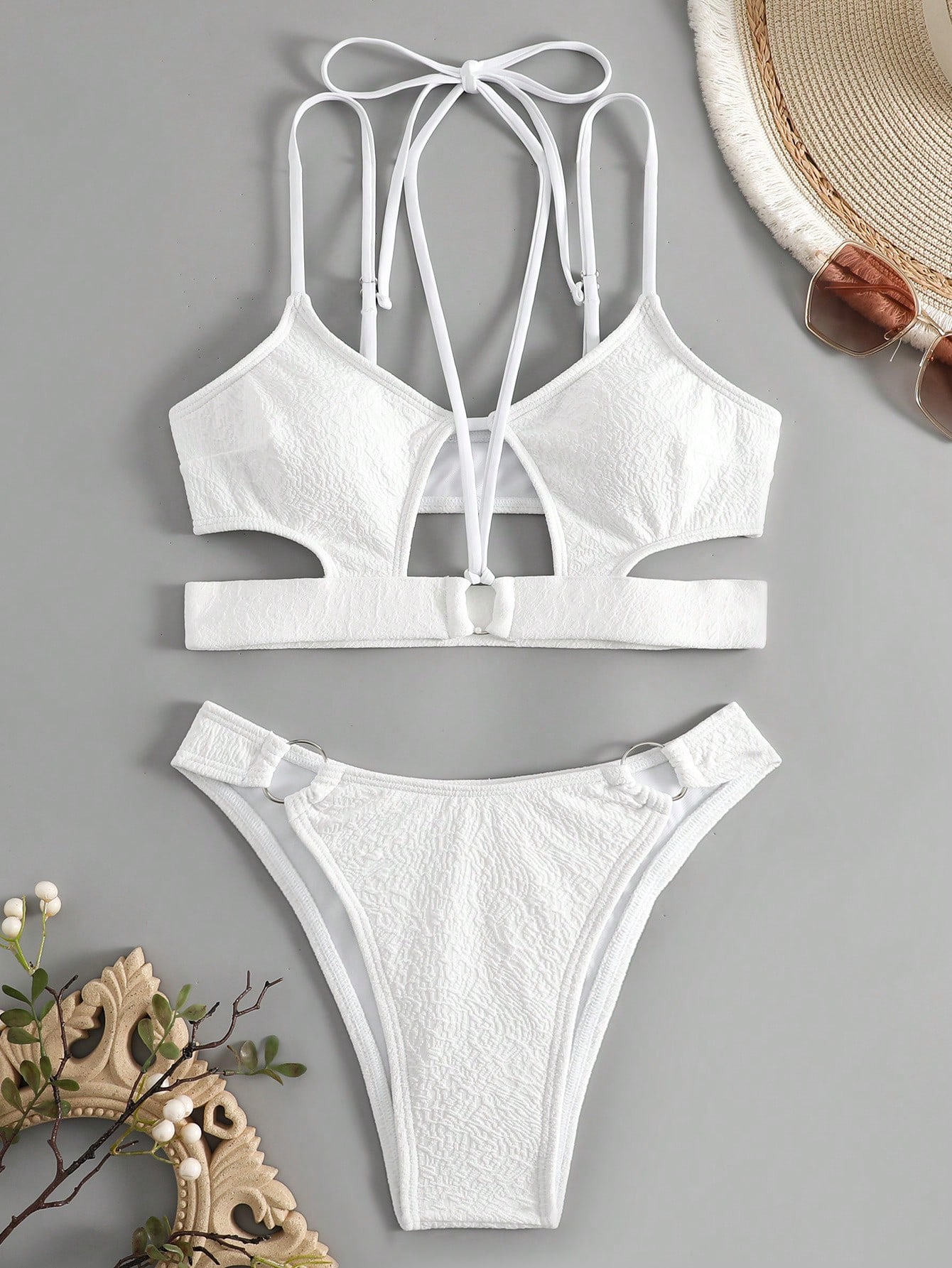 Shein Swim Sxy Ring Linked Halter Bikini Swimsuit Shein Usa
