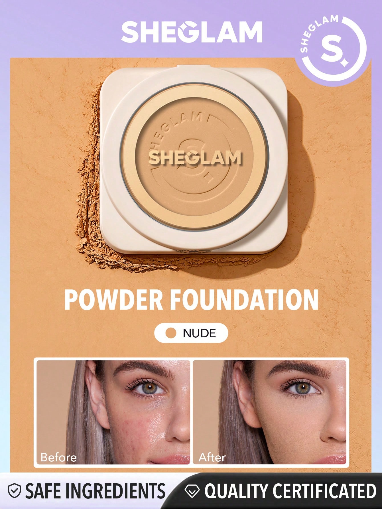 SHEGLAM SkinFocus High Coverage Powder FoundationNude