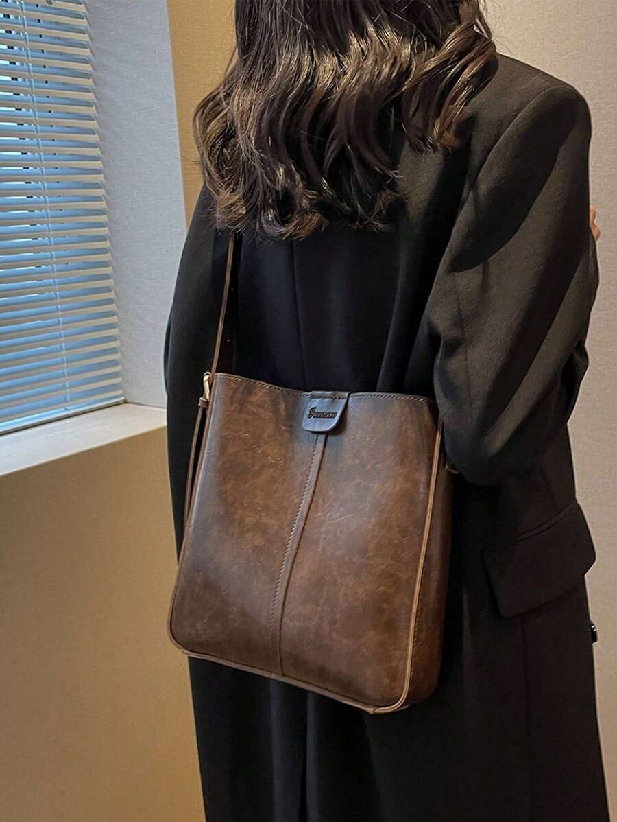 Bolso cuadrado minimalista con bolsillo interior, bolso de cubo vintage de gran capacidad, estilo boho, bolso de tela para mujeres, mejor regalo para maestros, mujeres, novias y familias, bolso de moda