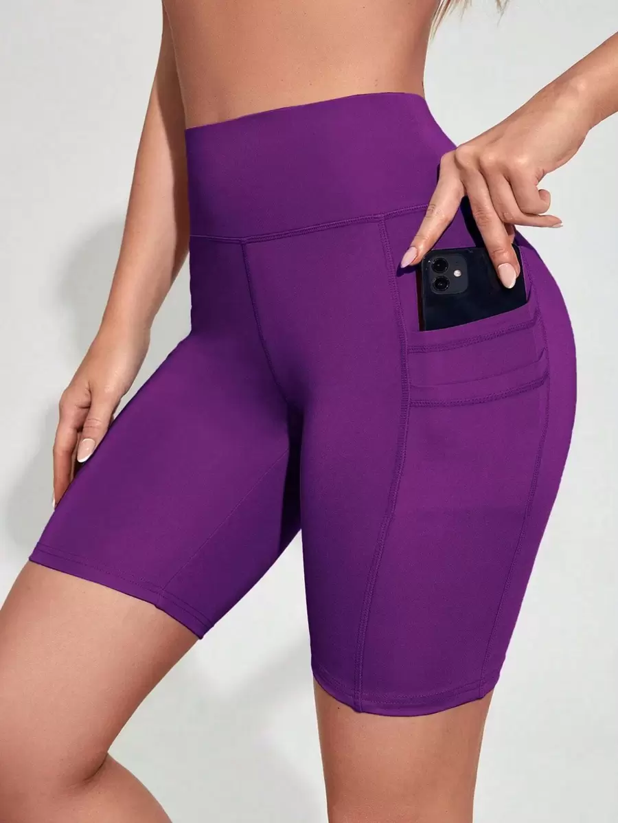 Core Rhythm Wideband Waist Biker Shorts With Phone Pocket