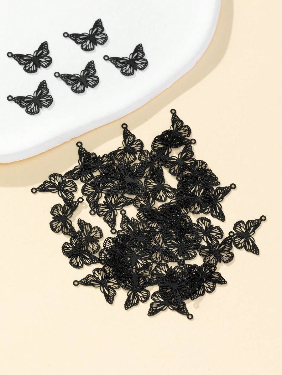 50 peças/conjunto Pingente faça você mesmo borboleta