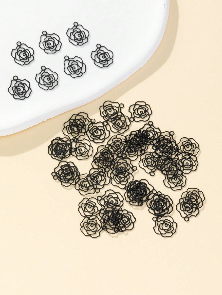50 peças/conjunto Pingente faça você mesmo flor