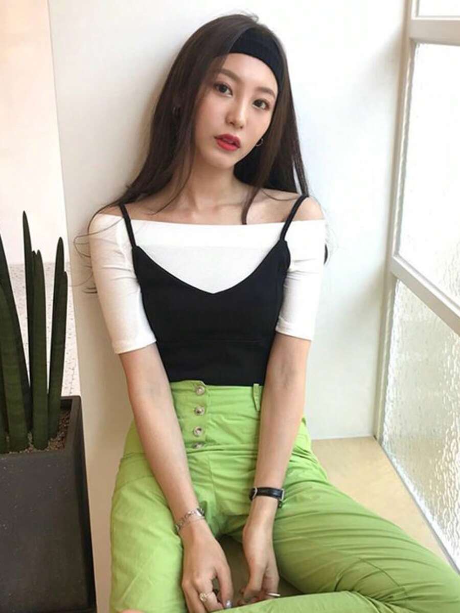 DAZY Solid Cami Top Without Tee