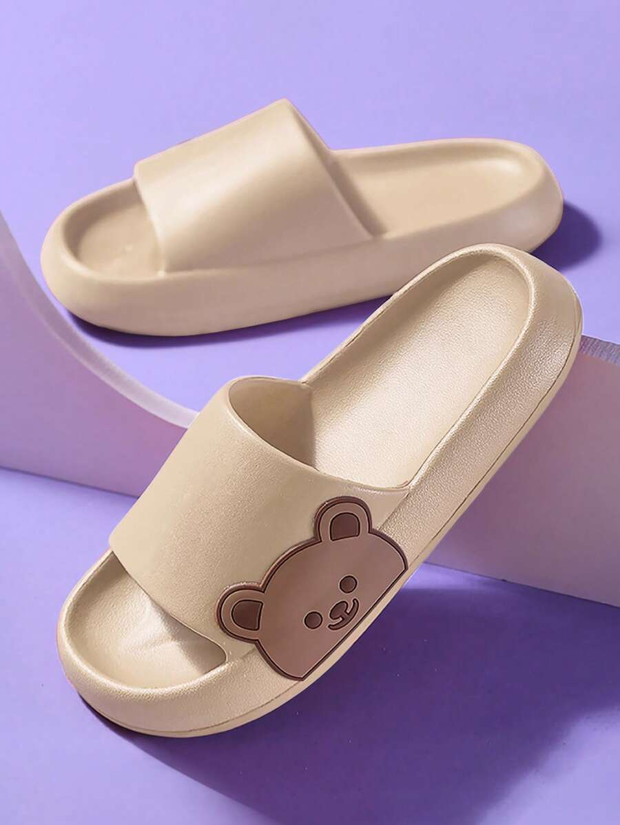 Mujer Chanclas con diseño de oso de dibujos animados con banda única preppy exterior EVA