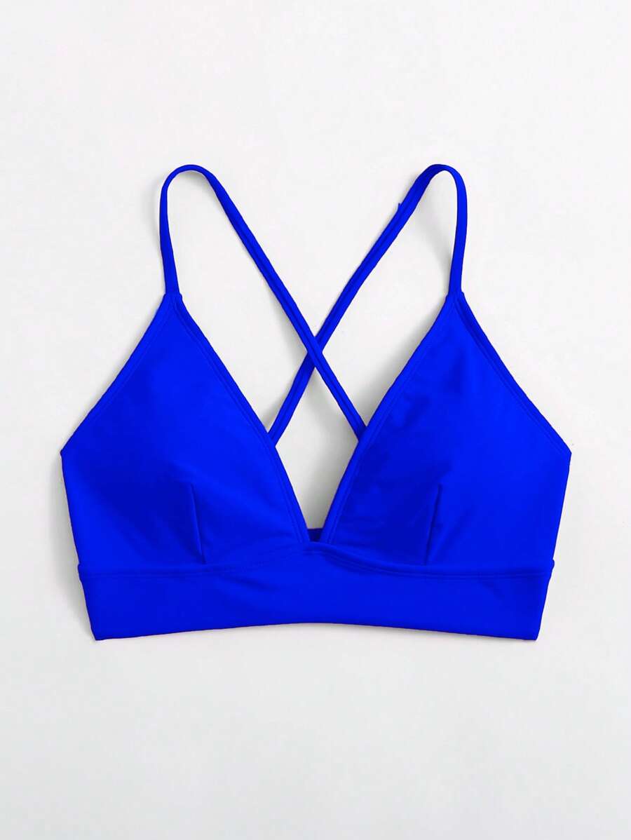 Swim Basics Damskie topy bikini z krzyżowaniem Prosty