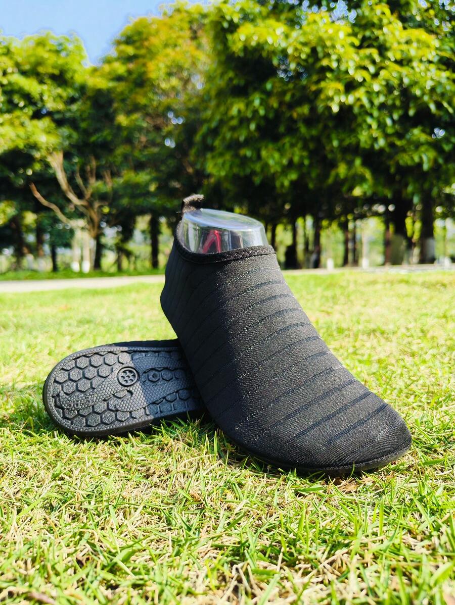 Women Striped Pattern Slip On Creek Shoes, Polyester Sporty Sneakers