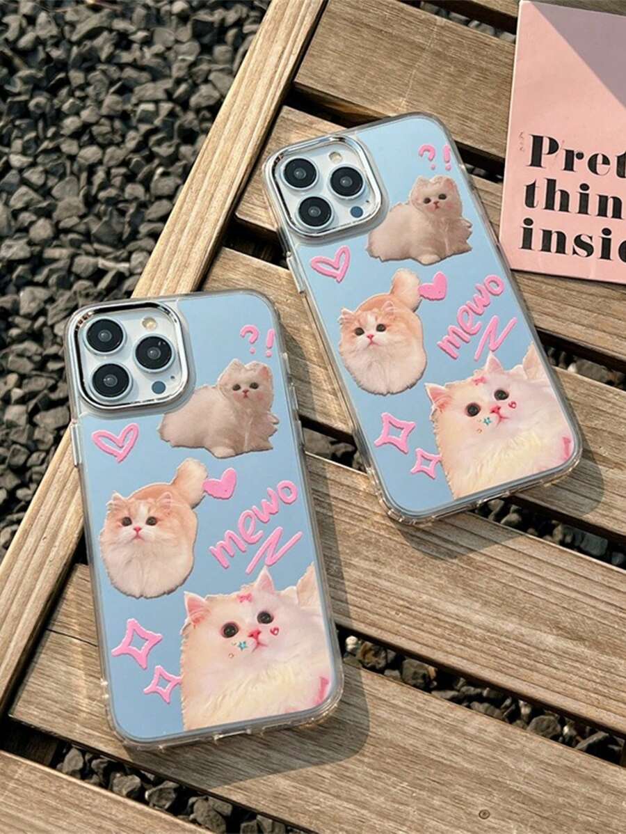 Cat Pattern Mirror Phone Case