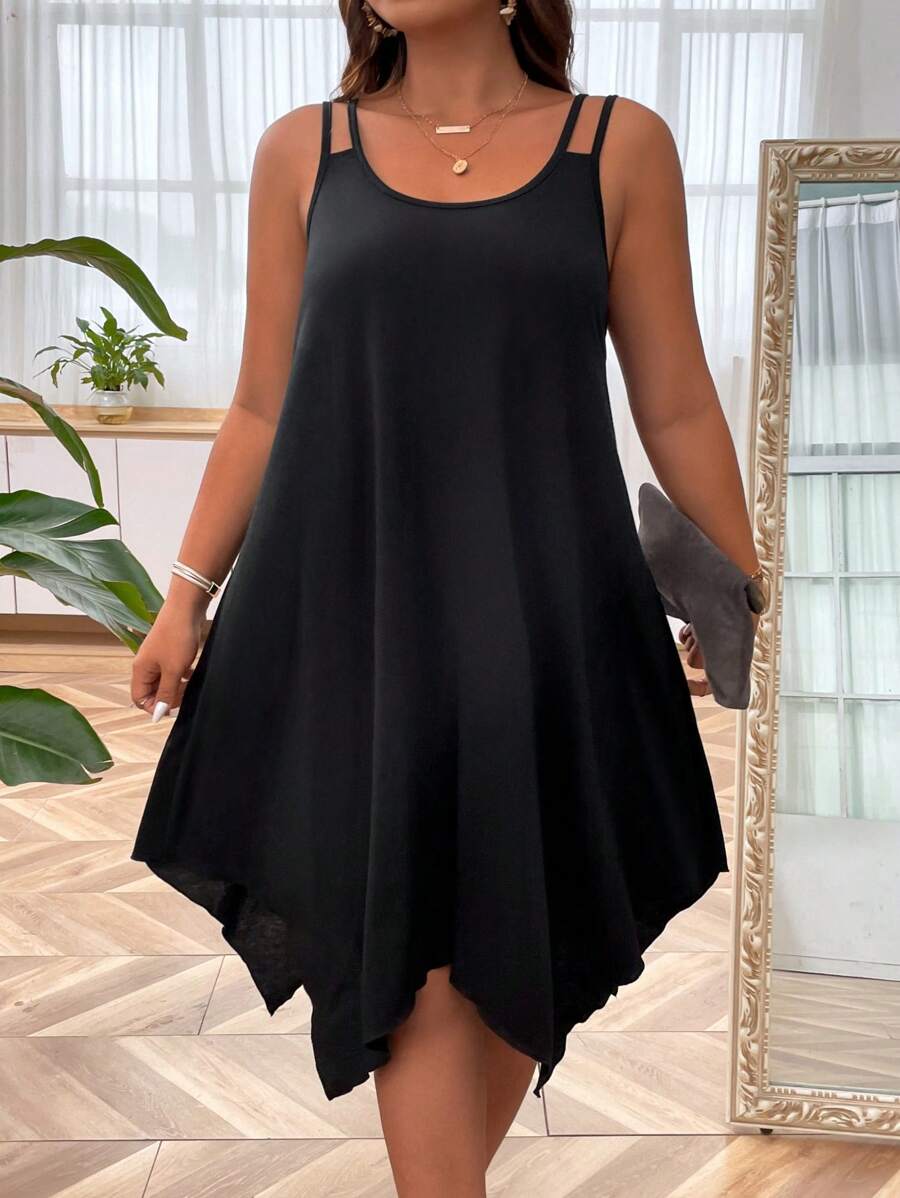 SHEIN LUNE Robe à fines brides unicolore asymétrique