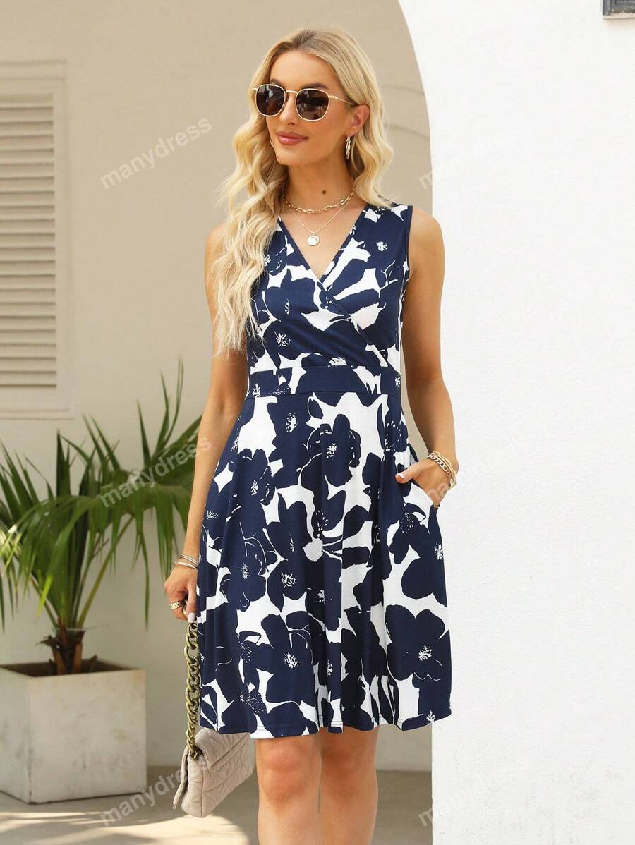 Boho Bloemen Volledig geprint Jurk Zak Wrap