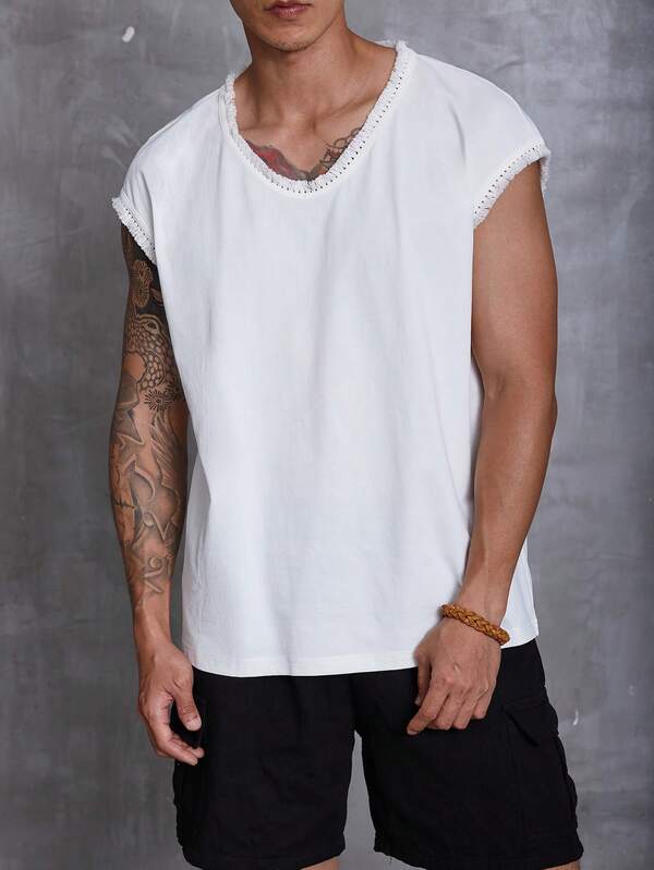 Manfinity Homme Men Tassel Trim Dolman Sleeve Tee SHEIN USA