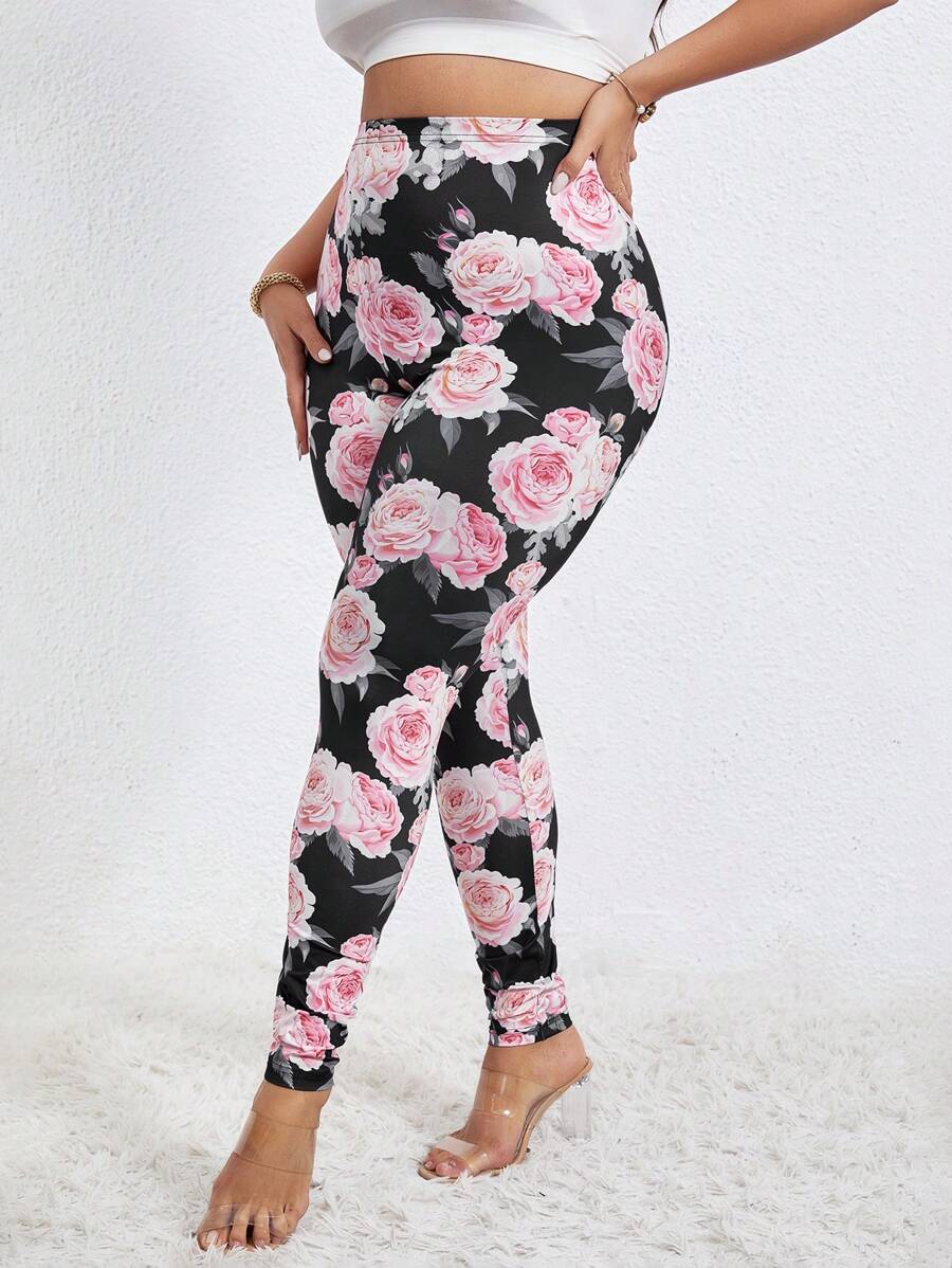 SHEIN Unity Plus Floral Print Leggings