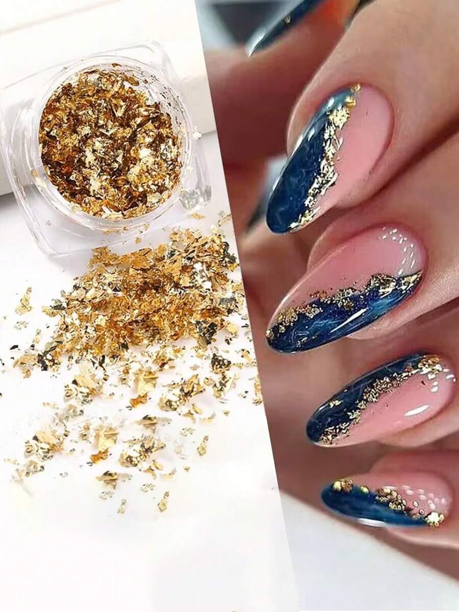 1box Gold Foil Nail Art Decoration DIY Nail Charms Nail Gems Nail Supplies