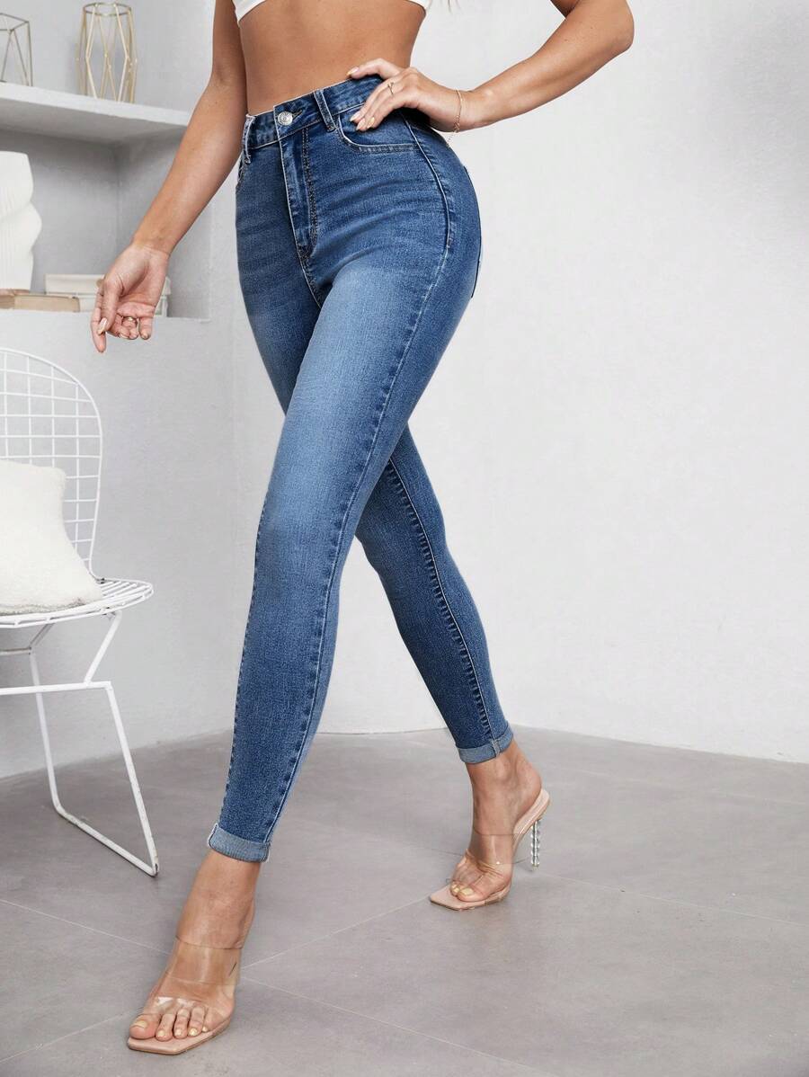 SHEIN Essnce High Waist Skinny Jeans