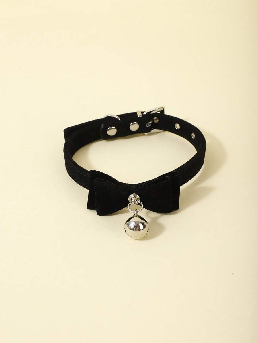 1pc Bow Decor Bell Pendant Pet Necklace For Dog And Cat For Decoration