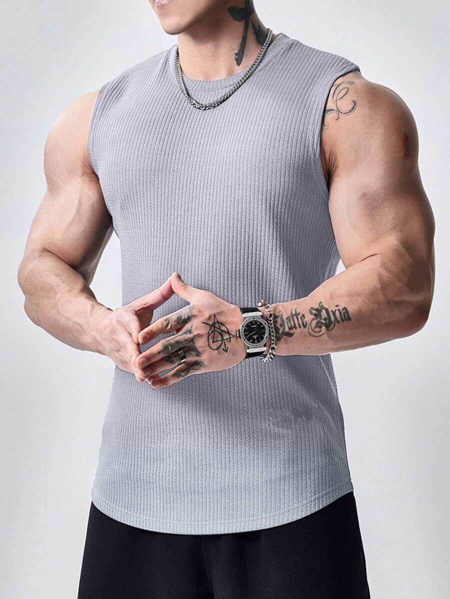 Manfinity Sport Corelite Herren einfarbiges Sporttank Top, Trainingstop, atmungsaktiv