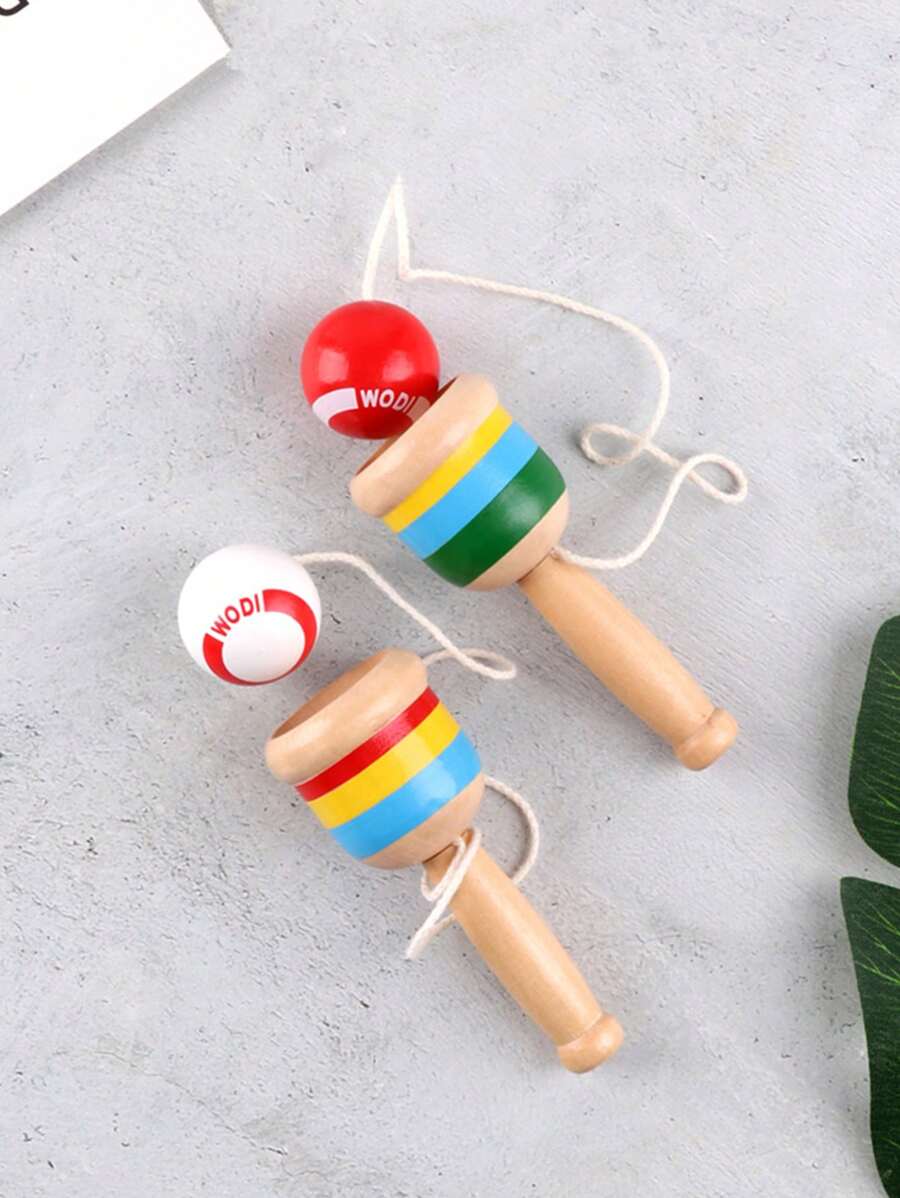Wooden skill cup hand eye coordination toy, children's skill cup game, kindergarten puzzle traditional nostalgia, classic gifts, skill throwing training game, randomly send one