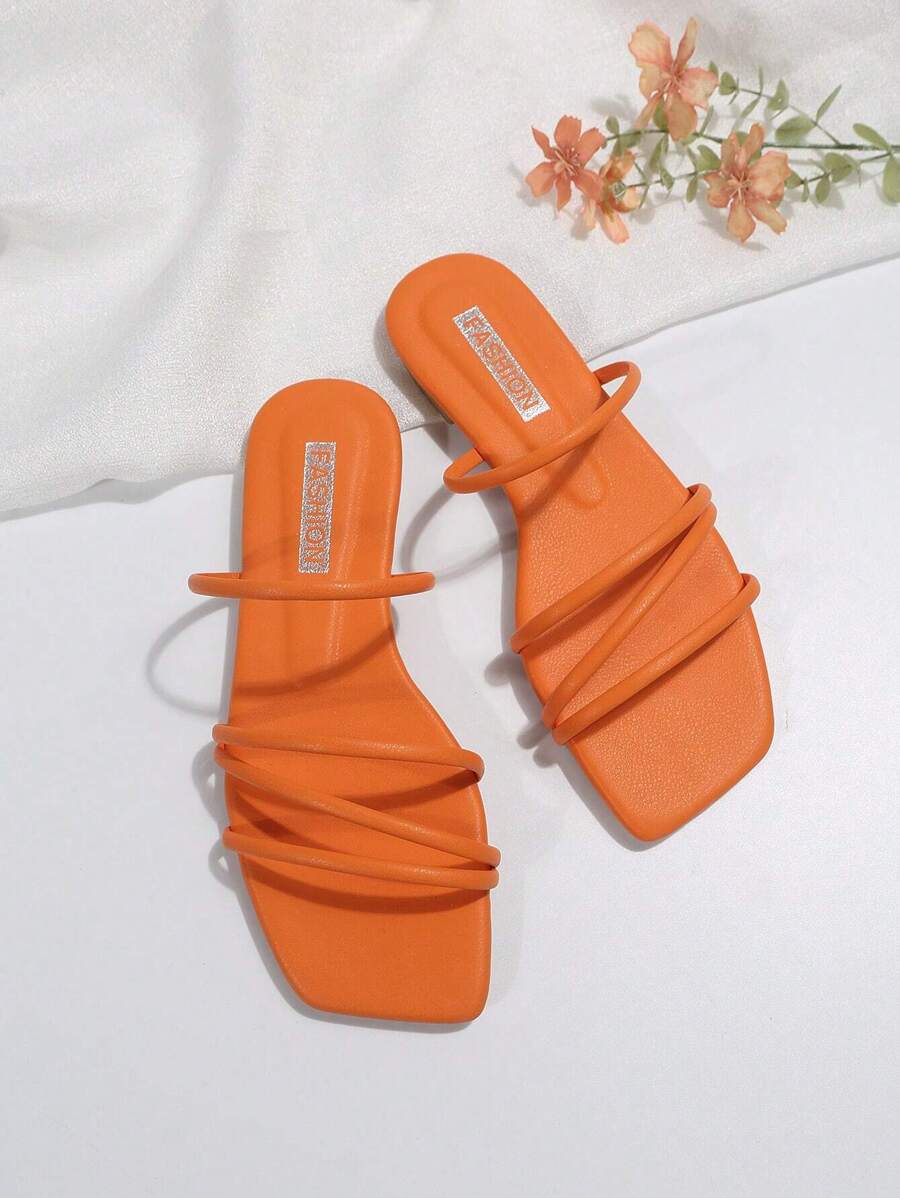 Women Minimalist Slide Sandals, Funky Summer Flat Sandals