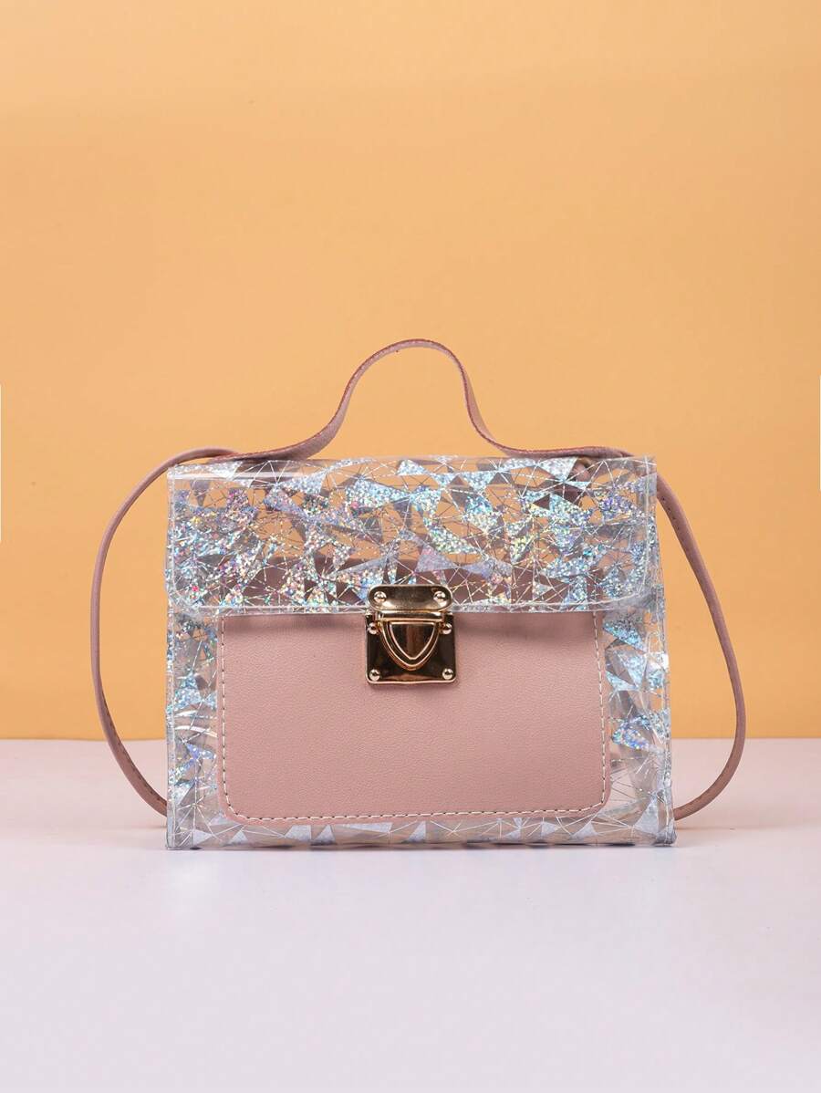 Waterdichte trendy mini-vierkante tas Geometrisch patroon Duwslot aan de bovenkant