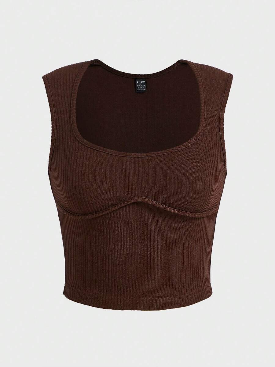 SHEIN EZwear Solid Crop Tank Top