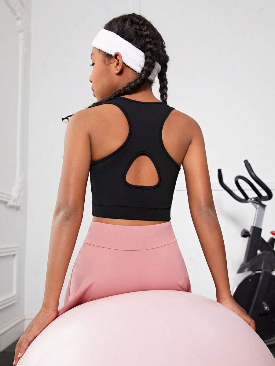 SHEIN Chicas Top tank deportivo con abertura trasera