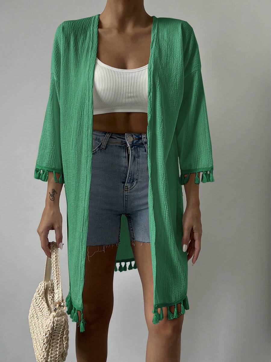 Blouse à franges ouvert
