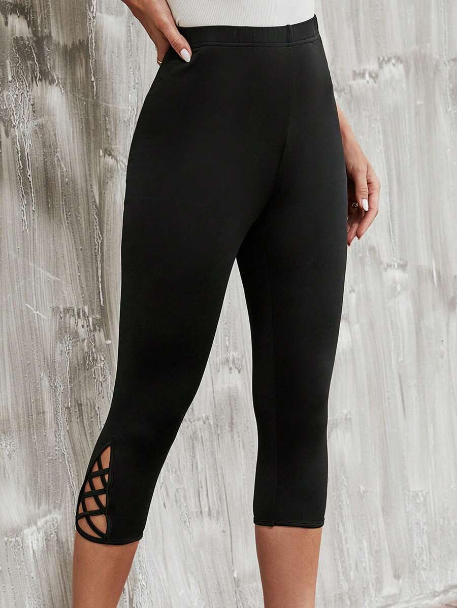 EMERY ROSE Leggings con tira cruzada bajo capri