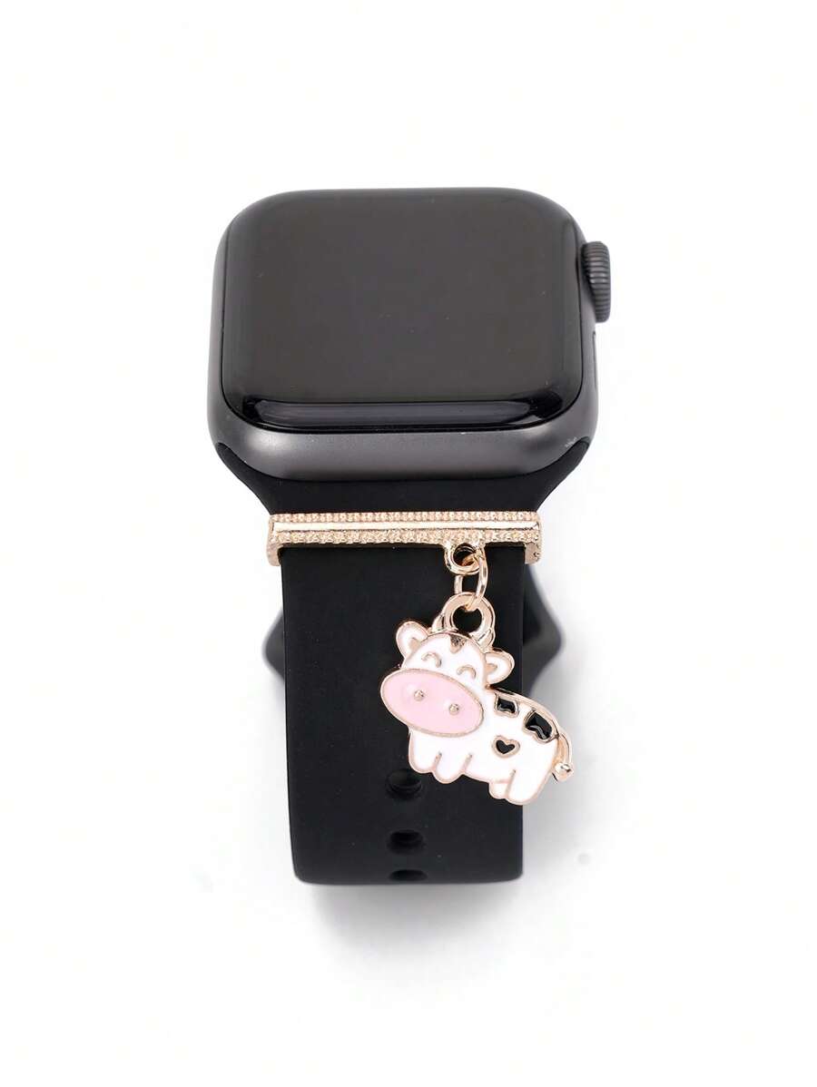 1 Stück Männer Frauen Kuh Anhänger, Fashion Zinklegierung, Uhrenarmband dekorativ Ring Loop , kompatibel zu Apfel & Galaxie Uhr