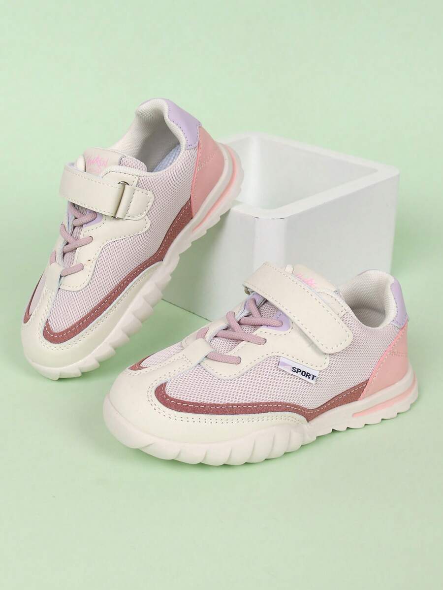1 par de zapatillas de mujer con estilo universitario, versátiles, con , en bloque de color con malla, cómodas y transpirables, zapatillas deportivas para correr, zapatos casuales de estudiante