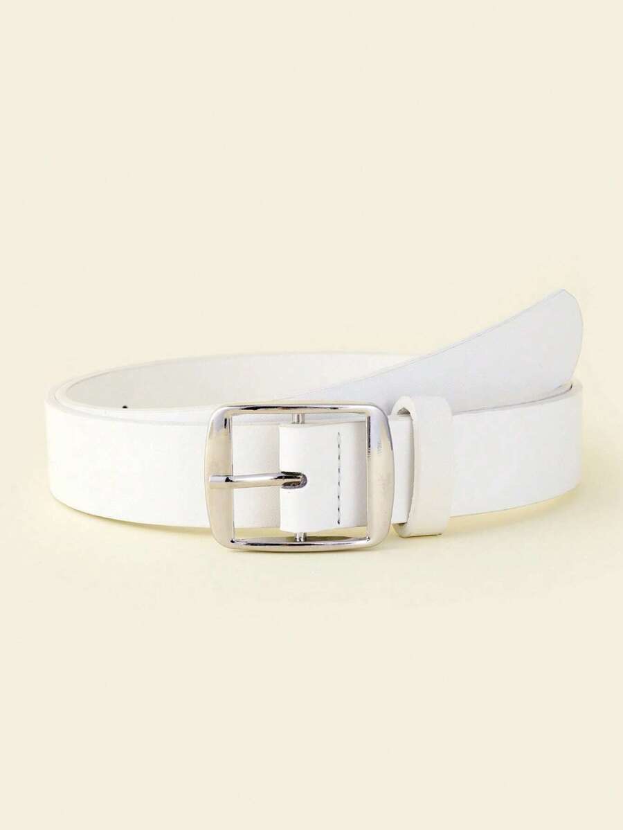 1pc Kids Rectangle Buckle Fashionable Belt For Daily Decoration