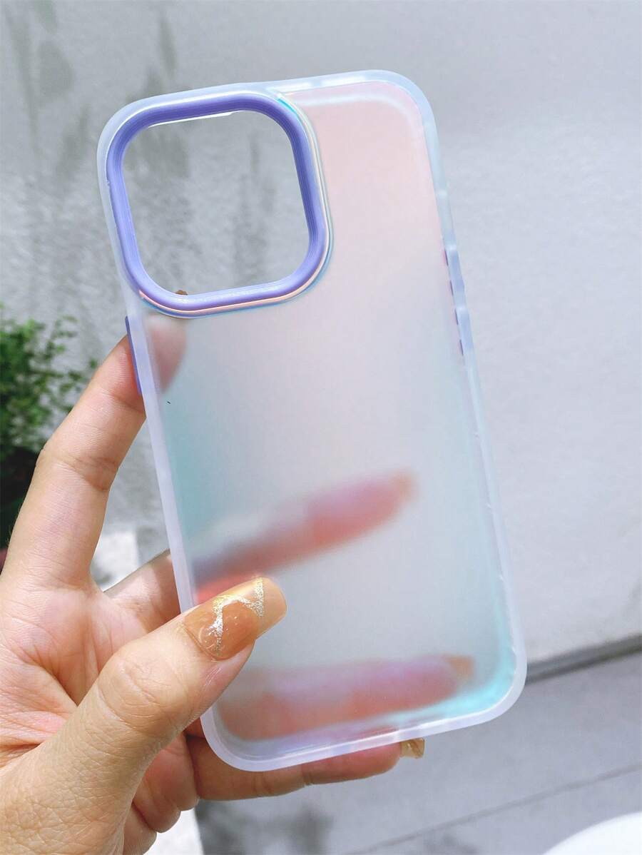Funda de teléfono con efecto ombré láser en forma de manzana