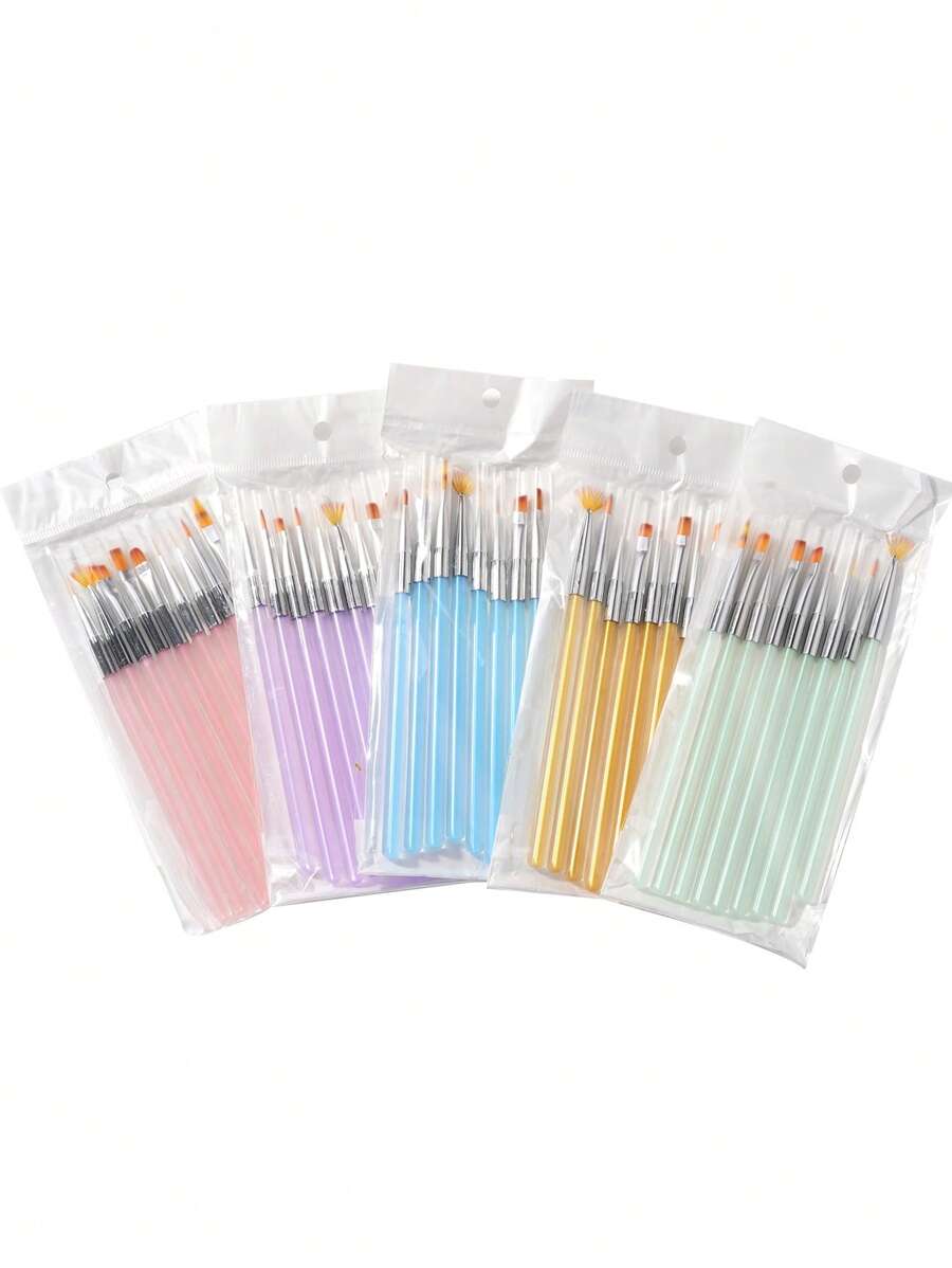 Ensemble de pinceaux Nail Art 9 pièces, outils de conception d'ongles professionnels pour la peinture de détail des ongles, doublure française et stylos à points pour le bricolage des ongles
