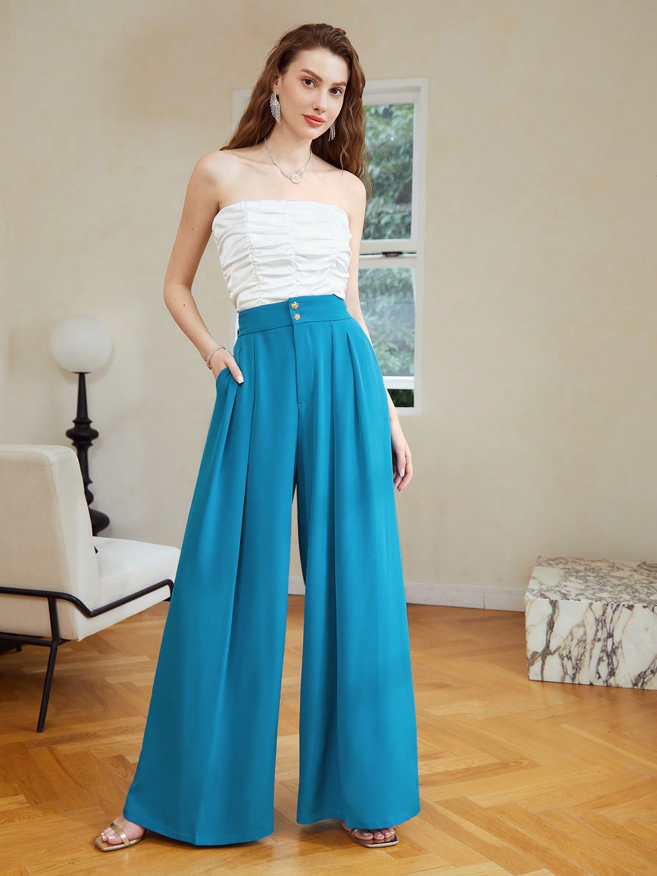 ドリードール　Flourish wide pants dress 16843122082139acf291b2f20a2a87