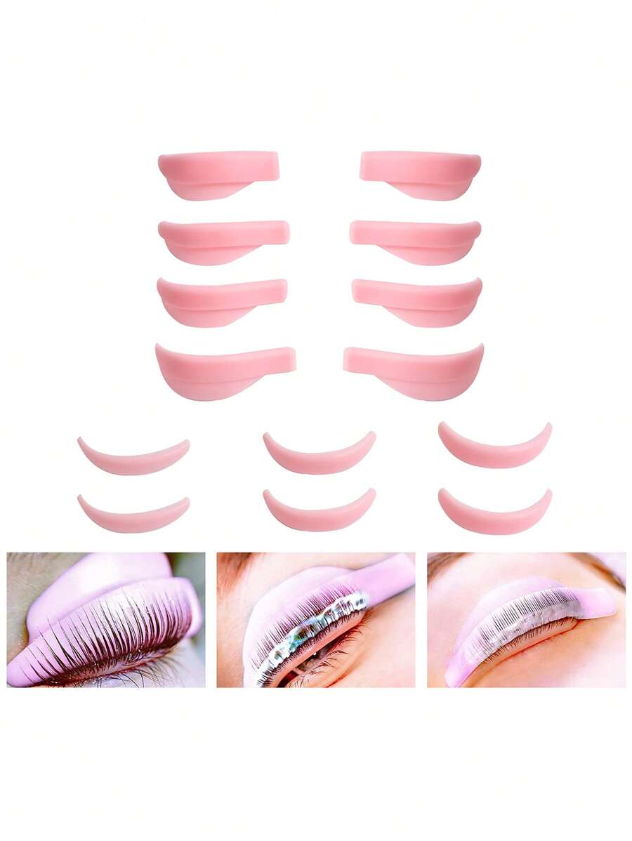 Natural Curly Eyelash Perm Pad, 7pairs Silicone Long Lasting Lash Extension Tool Suitable For All Eye Shape